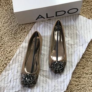 ALDO ballet flat with jewel and feather detail